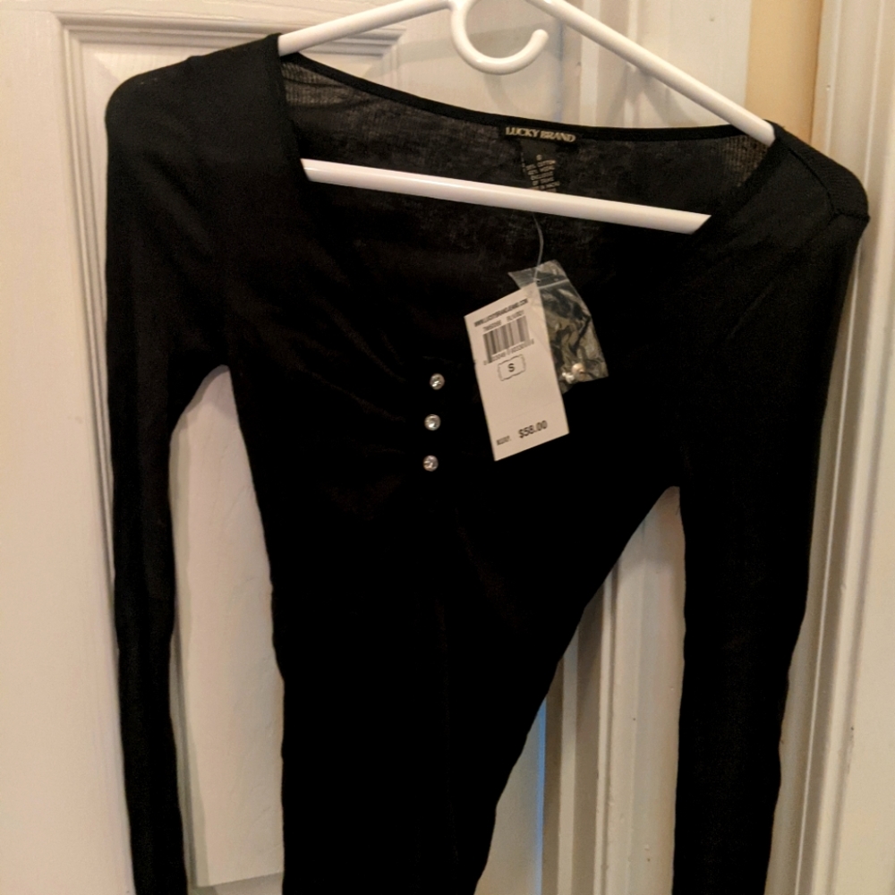 Woman's Small Lucky Long Sleeve w Rhinestone buttons w tickets $20